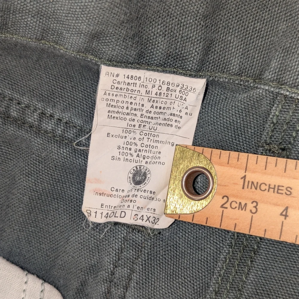 Carhartt Canvas Baggy Cargo Vintage Y2K Pants With Flap Pockets Men's Size 34x32